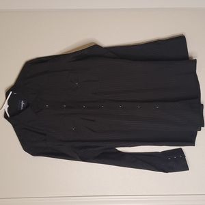 Wrangler Black Stripped Pearl Snap Western Shirt Long Sleeve